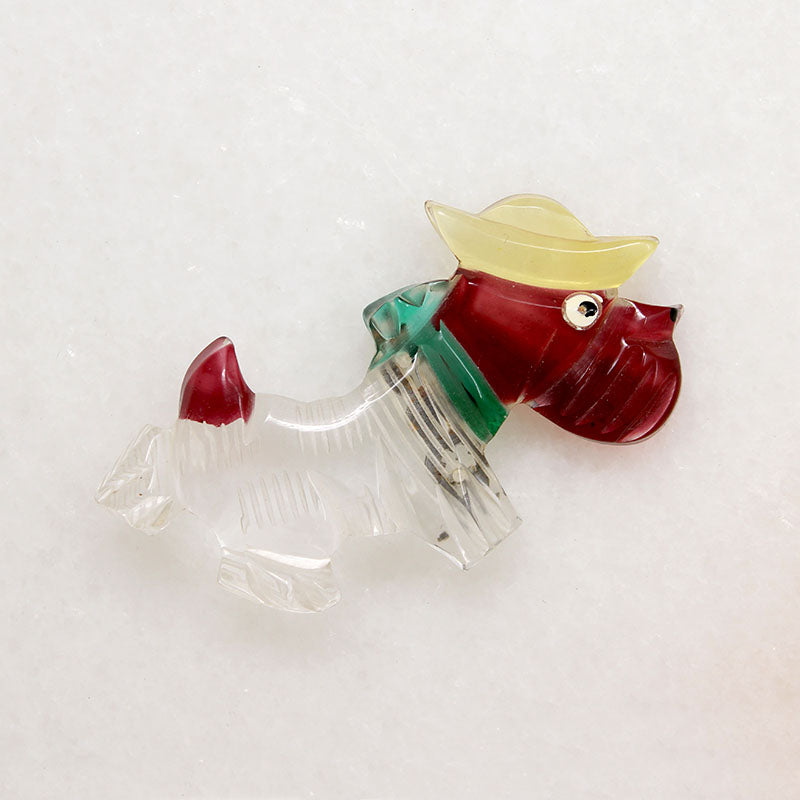 Lucite Terrier Brooch c.1940
