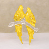 Canoodling Canaries Lucite Brooch