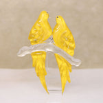 Canoodling Canaries Lucite Brooch