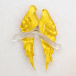 Canoodling Canaries Lucite Brooch