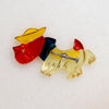 Googly Eye Lucite Terrier Brooch Circa 1960