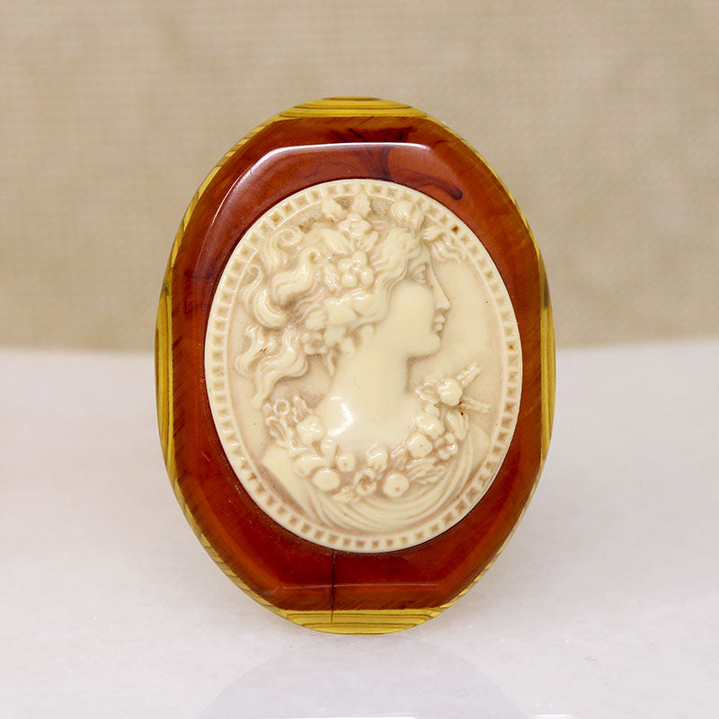Victorian Revival Bakelite Cameo Brooch