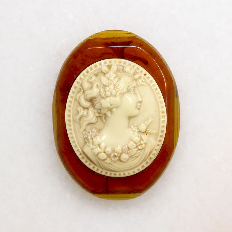 Victorian Revival Bakelite Cameo Brooch