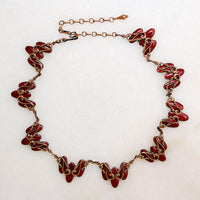 Surreal Copper & Red Enamel Matisse Necklace on Original Card