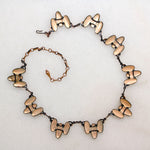 Surreal Copper & Red Enamel Matisse Necklace on Original Card