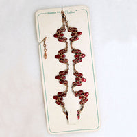 Surreal Copper & Red Enamel Matisse Necklace on Original Card