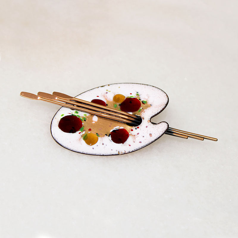 Matisse Renoir Artist's Palette Brooch & Earring Set