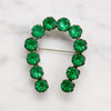 Edwardian Green Glass Horseshoe Brooch