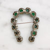 Edwardian Green Glass Horseshoe Brooch