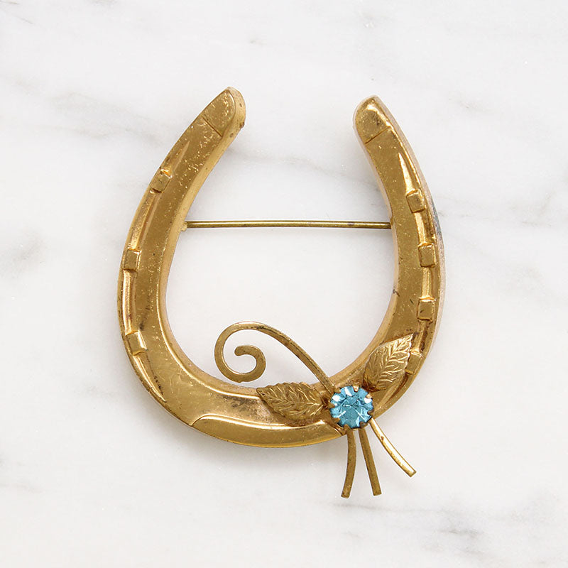 Jaunty Art Deco Horseshoe Brooch
