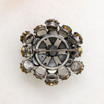Mid Century Jewel-Tone Crystal Austrian Brooch