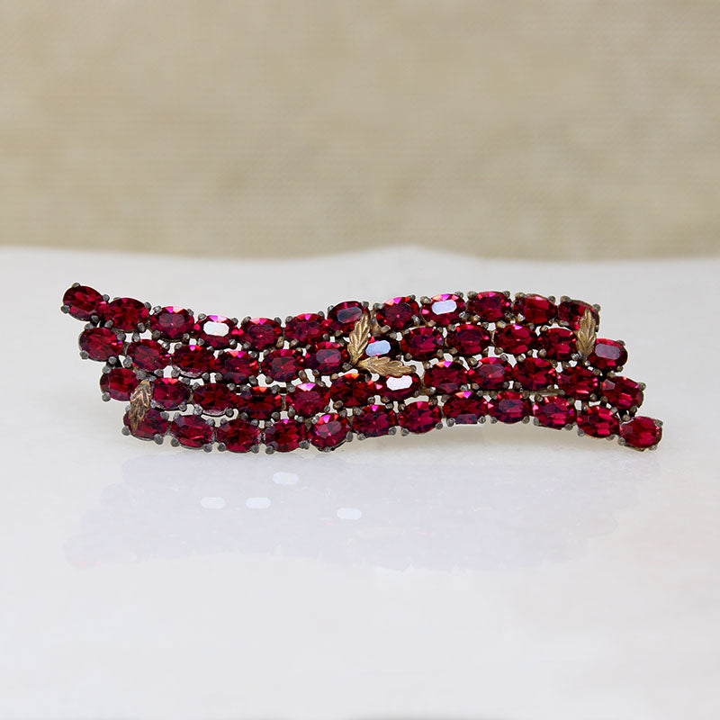 Magenta Wave Austrian Crystal Brooch