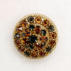 Decadent Gray & Amber-Colored Crystal Filigree Brooch