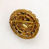 Decadent Gray & Amber-Colored Crystal Filigree Brooch