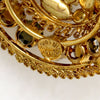 Decadent Gray & Amber-Colored Crystal Filigree Brooch