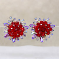 Blood Red Beads with AB Crystals Schiaparelli Set 