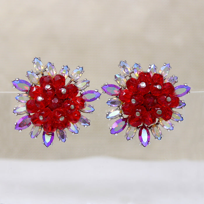 Blood Red Beads with AB Crystals Schiaparelli Set 