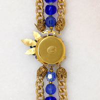 Blue Beads & Blossoms Necklace Signed Original by Robert