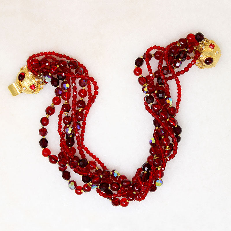 Delicious Five-Strand Red Bead Necklace by DeMario