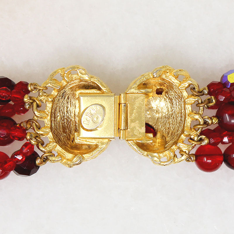 Delicious Five-Strand Red Bead Necklace by DeMario