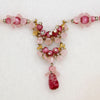 Sweetheart-Pink Bead Necklace Signed Miriam Haskell