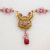 Sweetheart-Pink Bead Necklace Signed Miriam Haskell