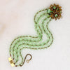 Pale Green Bead Bracelet with Floral Clasp by DeMario
