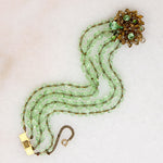 Pale Green Bead Bracelet with Floral Clasp by DeMario