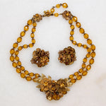 Golden Autumn Flora Necklace & Earrings by DeMario