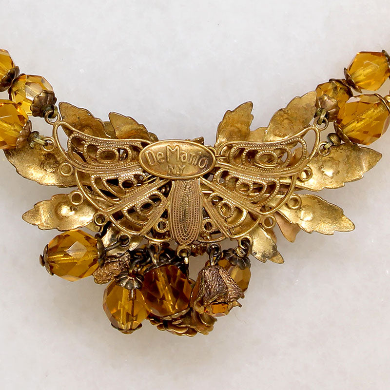 Golden Autumn Flora Necklace & Earrings by DeMario