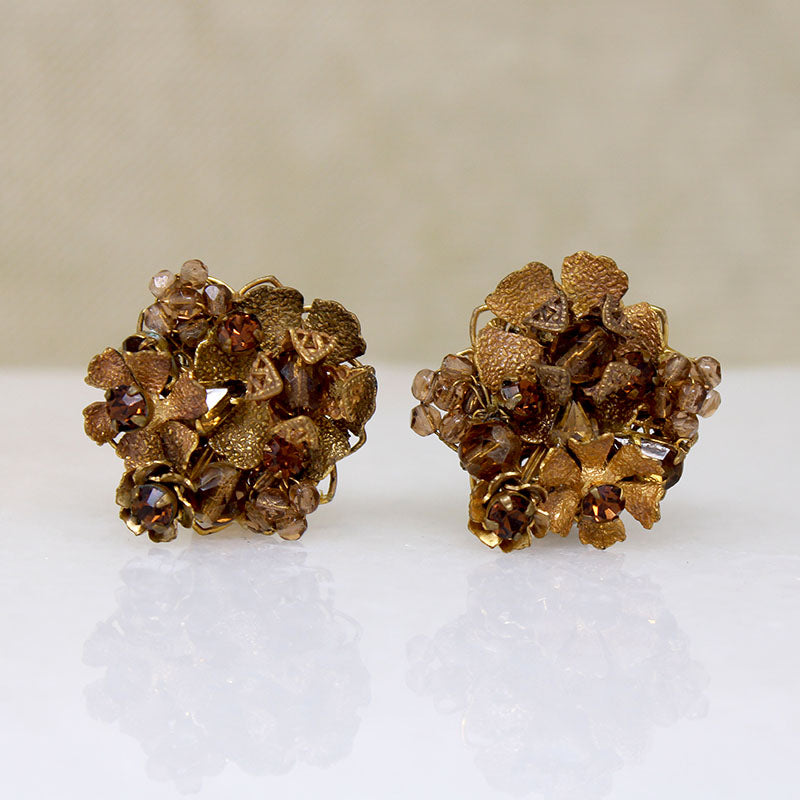 Golden Autumn Flora Necklace & Earrings by DeMario