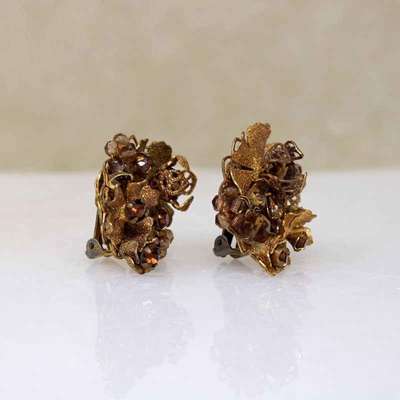 Golden Autumn Flora Necklace & Earrings by DeMario