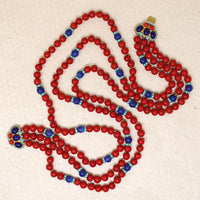 Cherry Red, Blue & Faux Turquoise Beads by deLillo