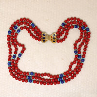 Cherry Red, Blue & Faux Turquoise Beads by deLillo