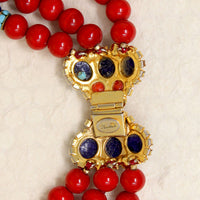 Cherry Red, Blue & Faux Turquoise Beads by deLillo