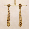 Lacy Brass Filigree Pendulum Earrings by Miriam Haskell