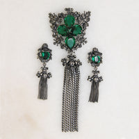 Tasseled Brooch & Earring Set by Joseff of Hollywood