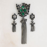 Tasseled Brooch & Earring Set by Joseff of Hollywood