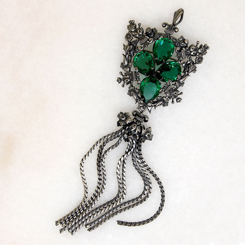 Tasseled Brooch & Earring Set by Joseff of Hollywood