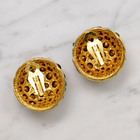 Harlequin Rhinestone Cluster Dome Earrings