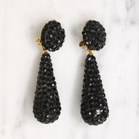 Black Rhinestone Pendulum Earrings by Richard Kerr