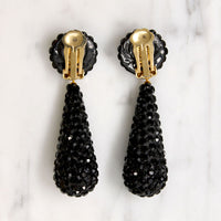 Black Rhinestone Pendulum Earrings by Richard Kerr