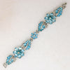 Ice-Blue Rhinestone Leaf & Flower Bracelet by Mazer