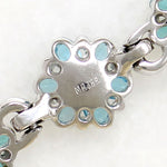 Ice-Blue Rhinestone Leaf & Flower Bracelet by Mazer