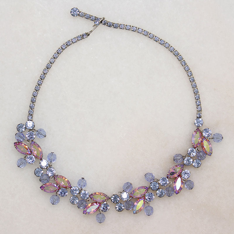 Pretty Pastels Bead & Rhinestone Necklace by Weiss