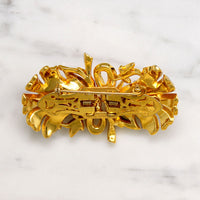Coro Duette Double Lotus Brooch