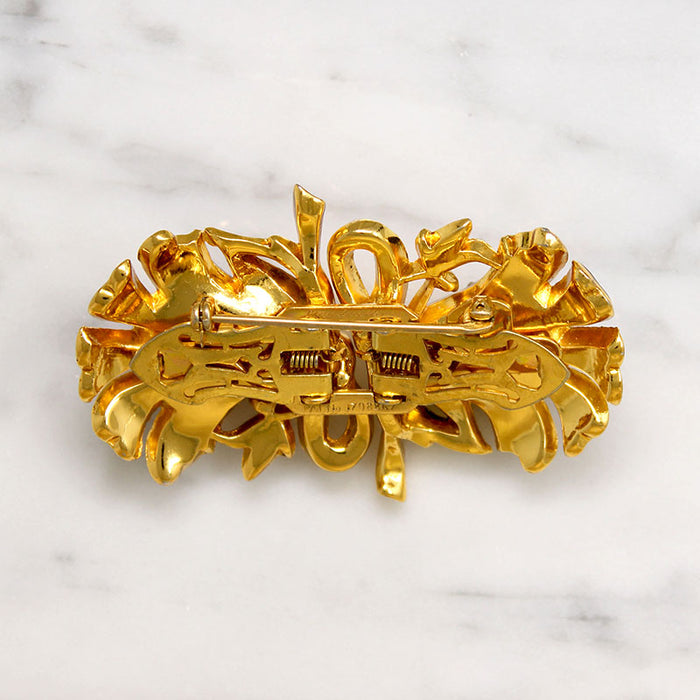 Coro Duette Double Lotus Brooch