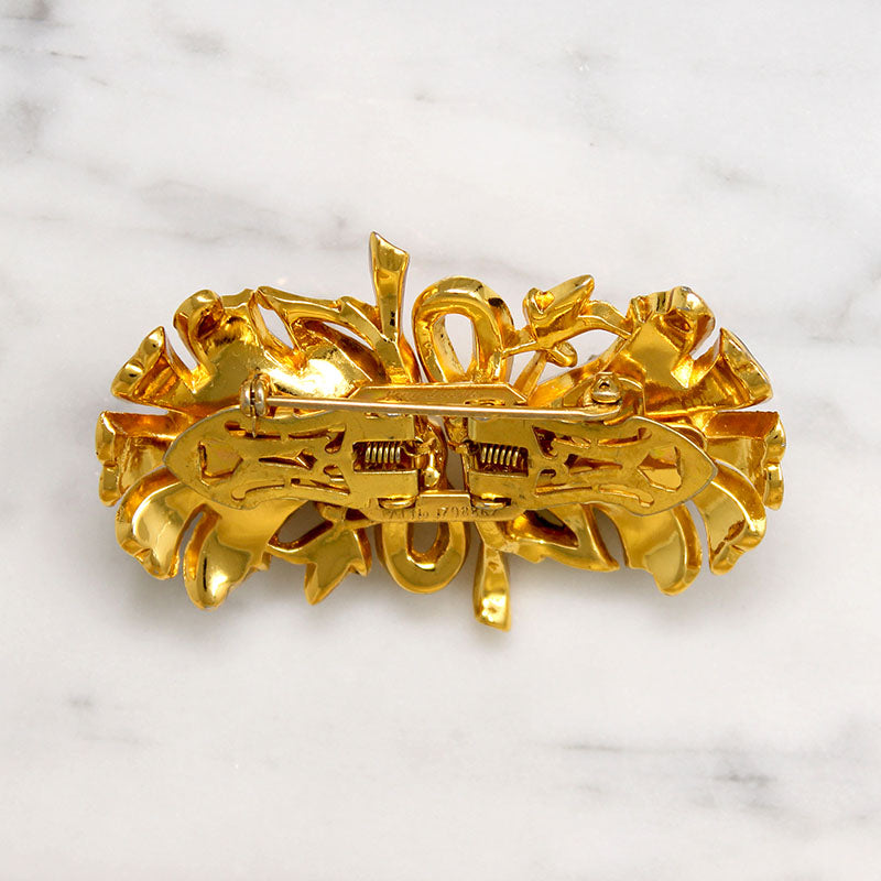 Coro Duette Double Lotus Brooch