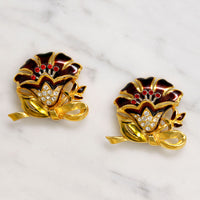 Coro Duette Double Lotus Brooch