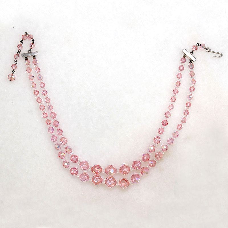 Pretty in Pink AB Glass Bead Necklace